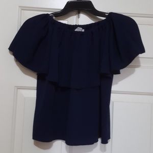 Navy off shoulder top
